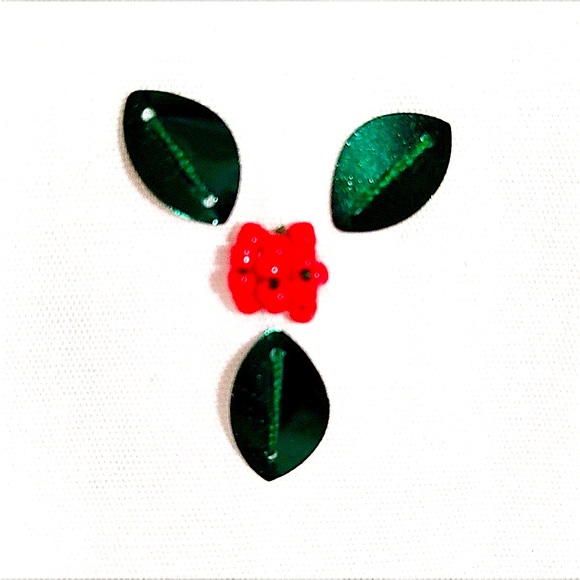 NWT Talbots white button down top Christmas holiday holly mistletoe sequin sz XS - Picture 4 of 12